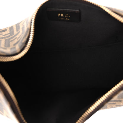 Fendi Fabric Jacquard Vitello Grace FF 1974 Small Fendigraphy Hobo Bag Tobacco Moro Ebano 5 of 9
