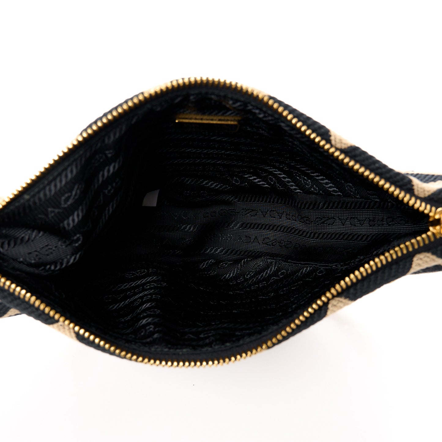 Jacquard Calfskin Triangolo Symbole Embroidered Mini Triangle Double Bag Black Corda