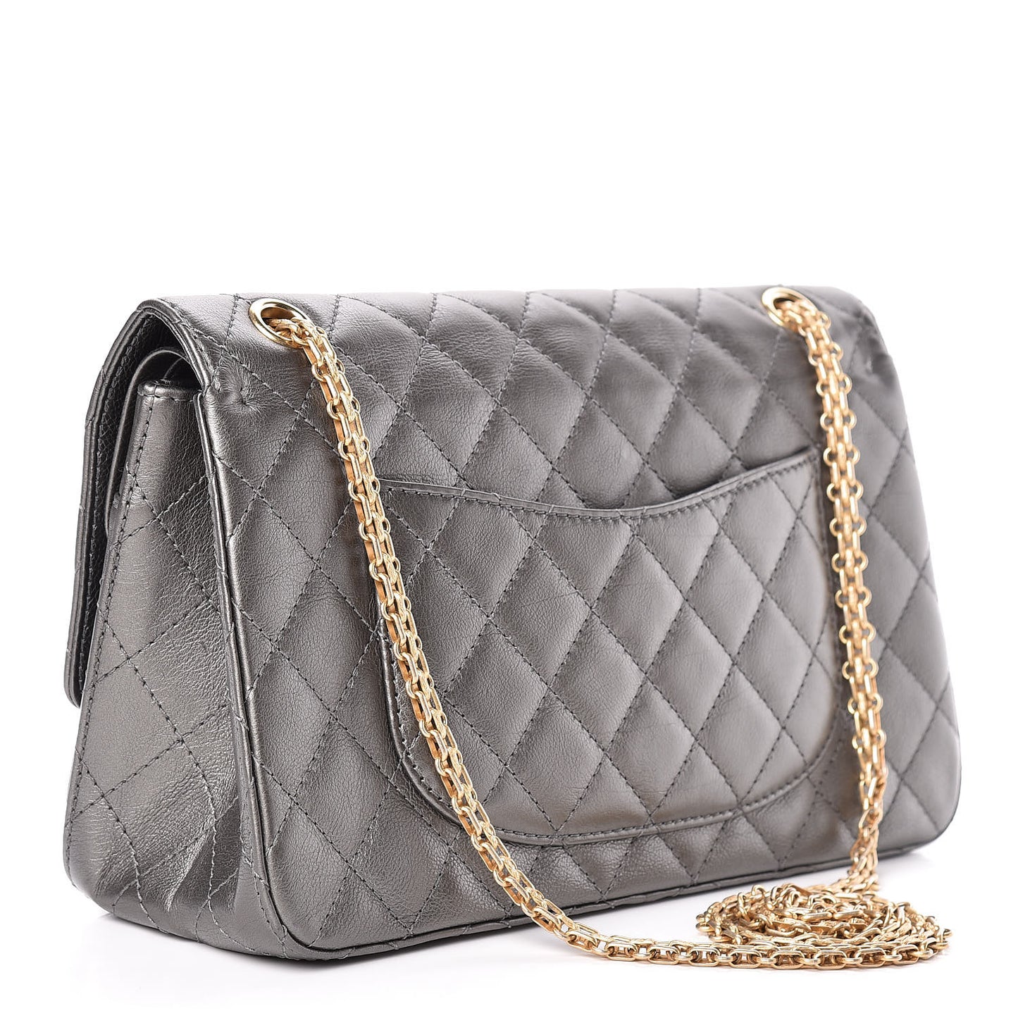Metallic Calfskin Quilted 2.55 Reissue 226 Flap Charcoal
