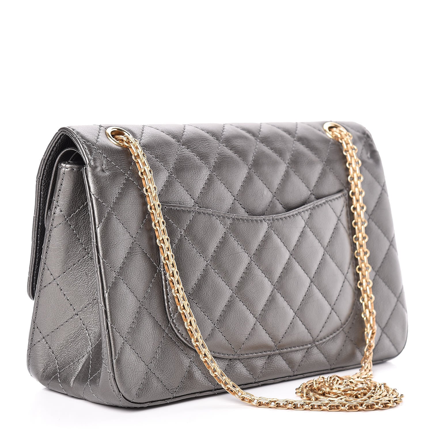 Chanel Metallic Calfskin Quilted 2.55 Reissue 226 Flap Charcoal 3 of 14