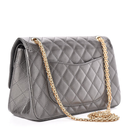 Chanel Metallic Calfskin Quilted 2.55 Reissue 226 Flap Charcoal 3 of 14