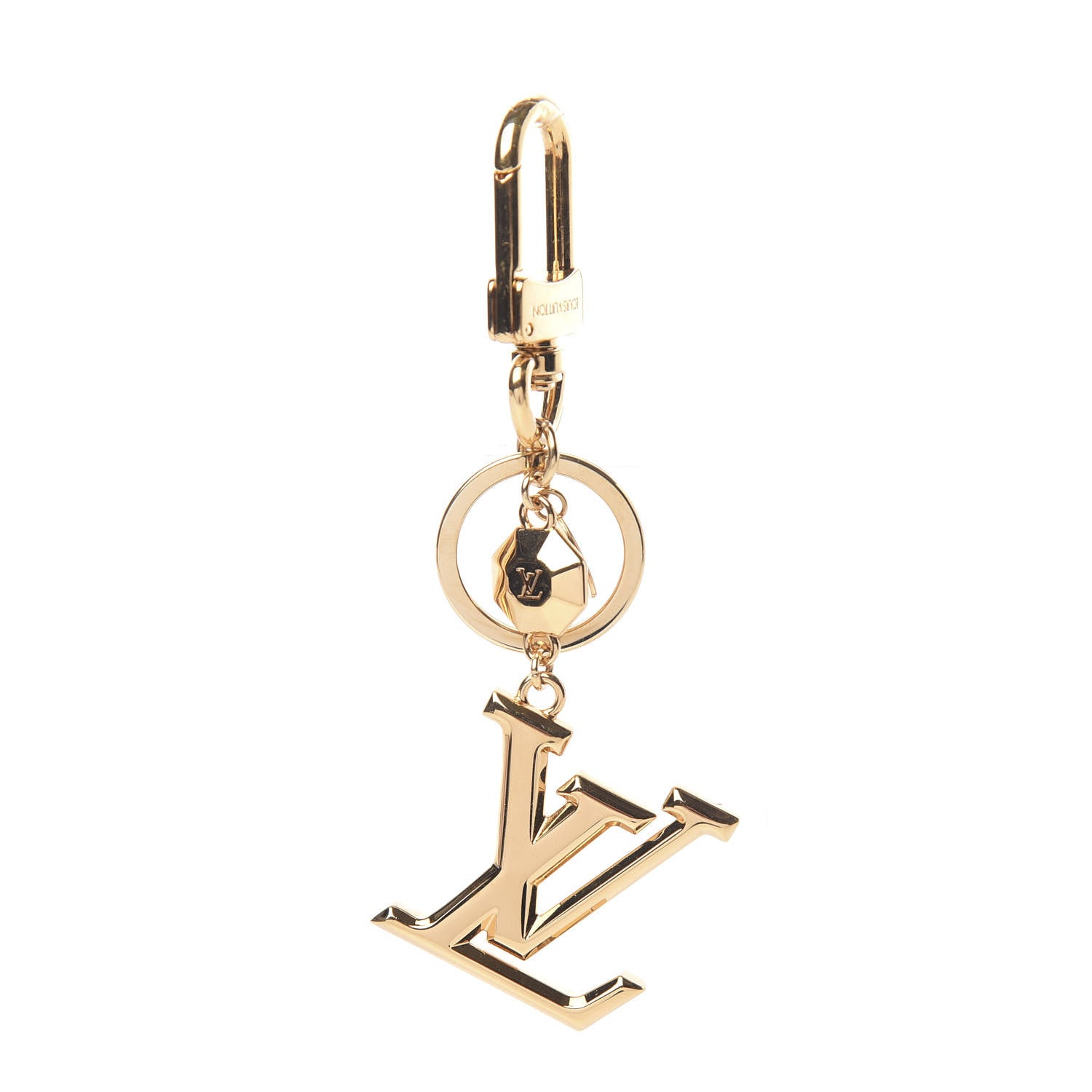 Louis Vuitton LV Facettes Bag Charm Key Holder Gold 1 of 3