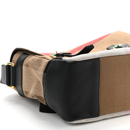 Burberry Canvas Mega Check Small Baildon Messenger Bag Black 10 of 11