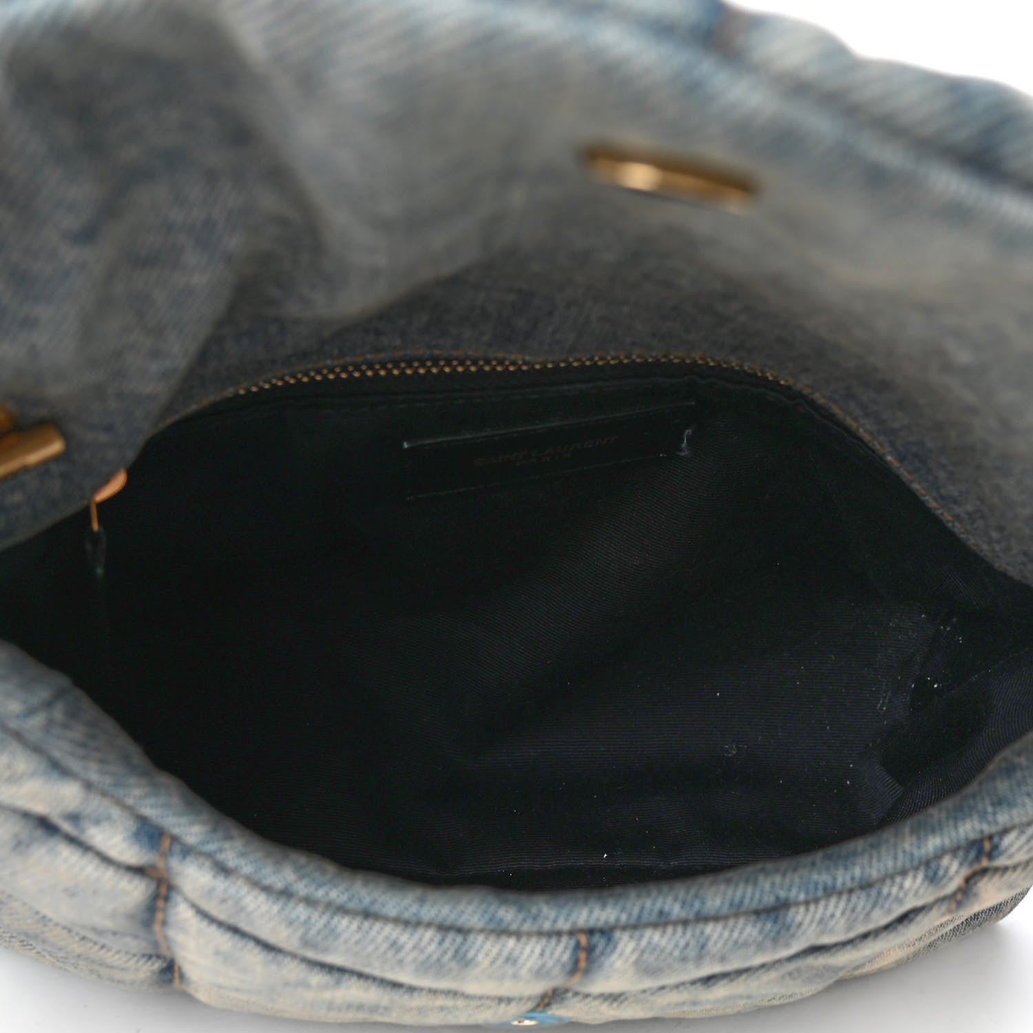 Saint Laurent Denim Quilted Toy Loulou Puffer Monogram Chain Satchel Blue Cinnamon 4 of 4