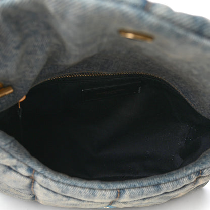 Saint Laurent Denim Quilted Toy Loulou Puffer Monogram Chain Satchel Blue Cinnamon 4 of 4