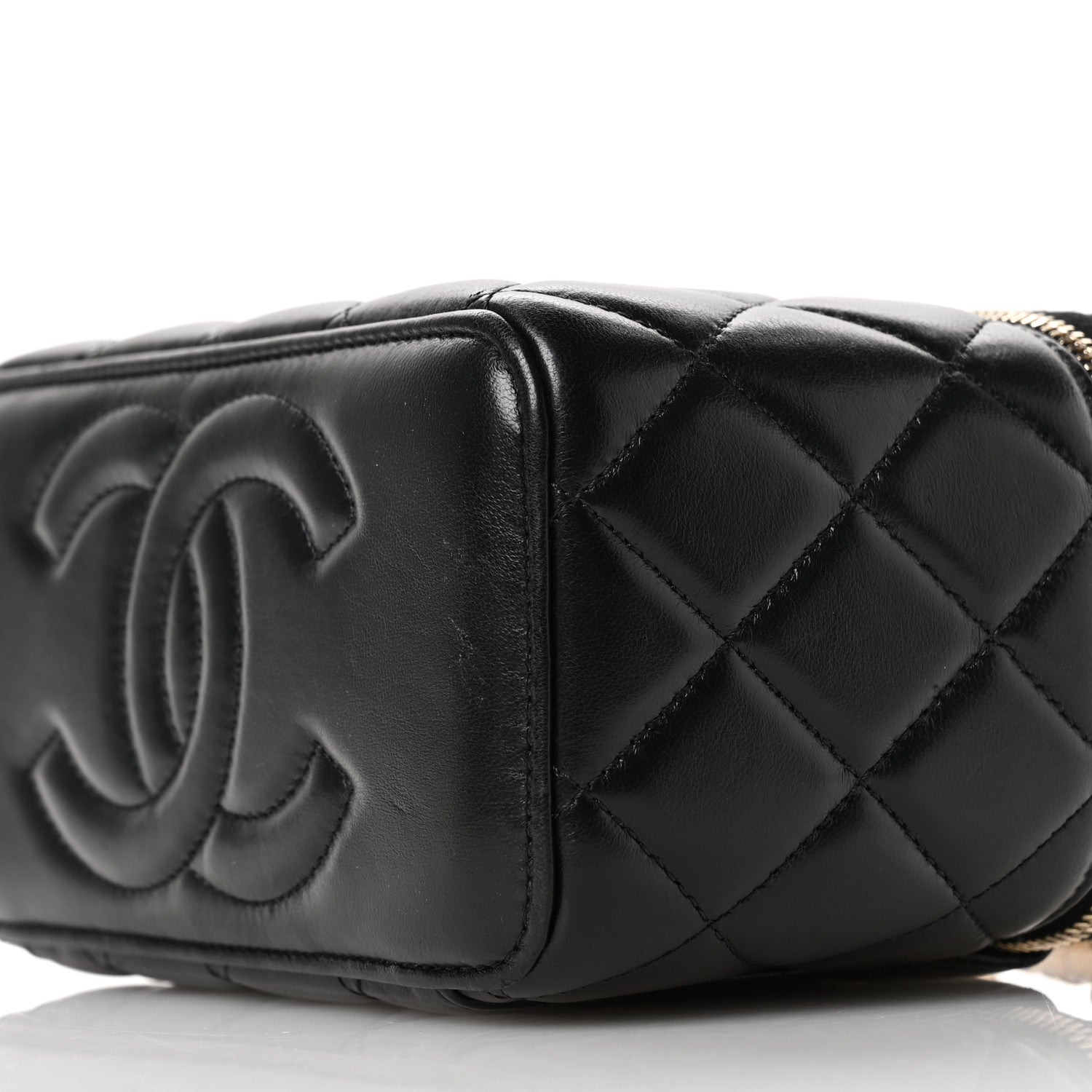 Chanel Lambskin Quilted Small Pillow Crush Vanity Case With Chain Black 11 of 13