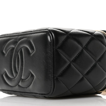 Chanel Lambskin Quilted Small Pillow Crush Vanity Case With Chain Black 11 of 13