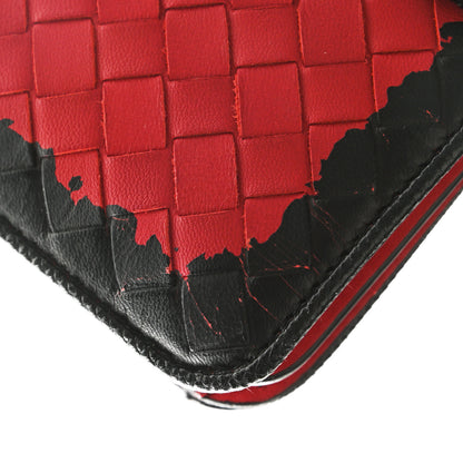 Bottega Veneta Nappa Intrecciato Glass Shoulder Bag Red Black 8 of 9
