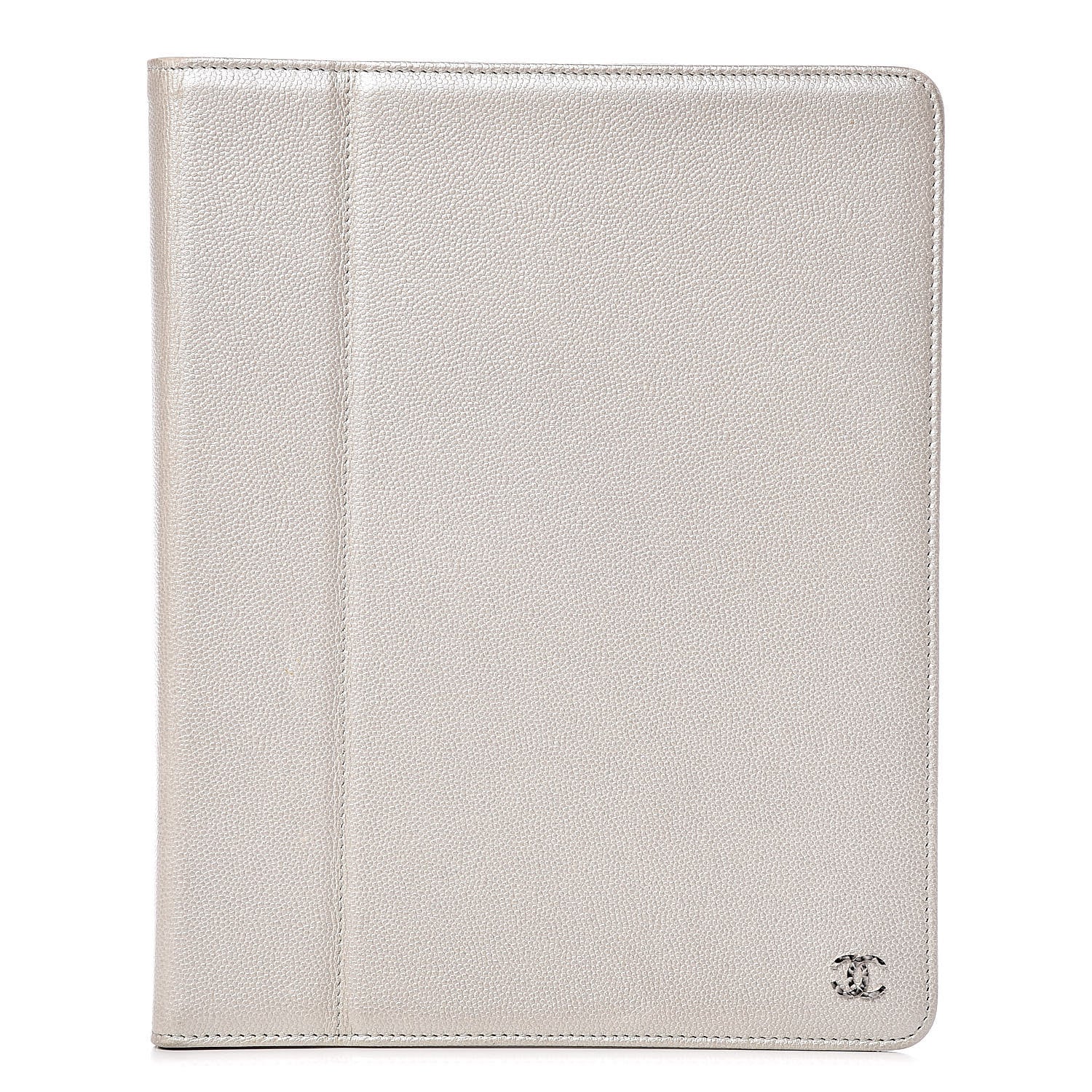Chanel Metallic Caviar Sevruga iPad Case Silver 1 of 8