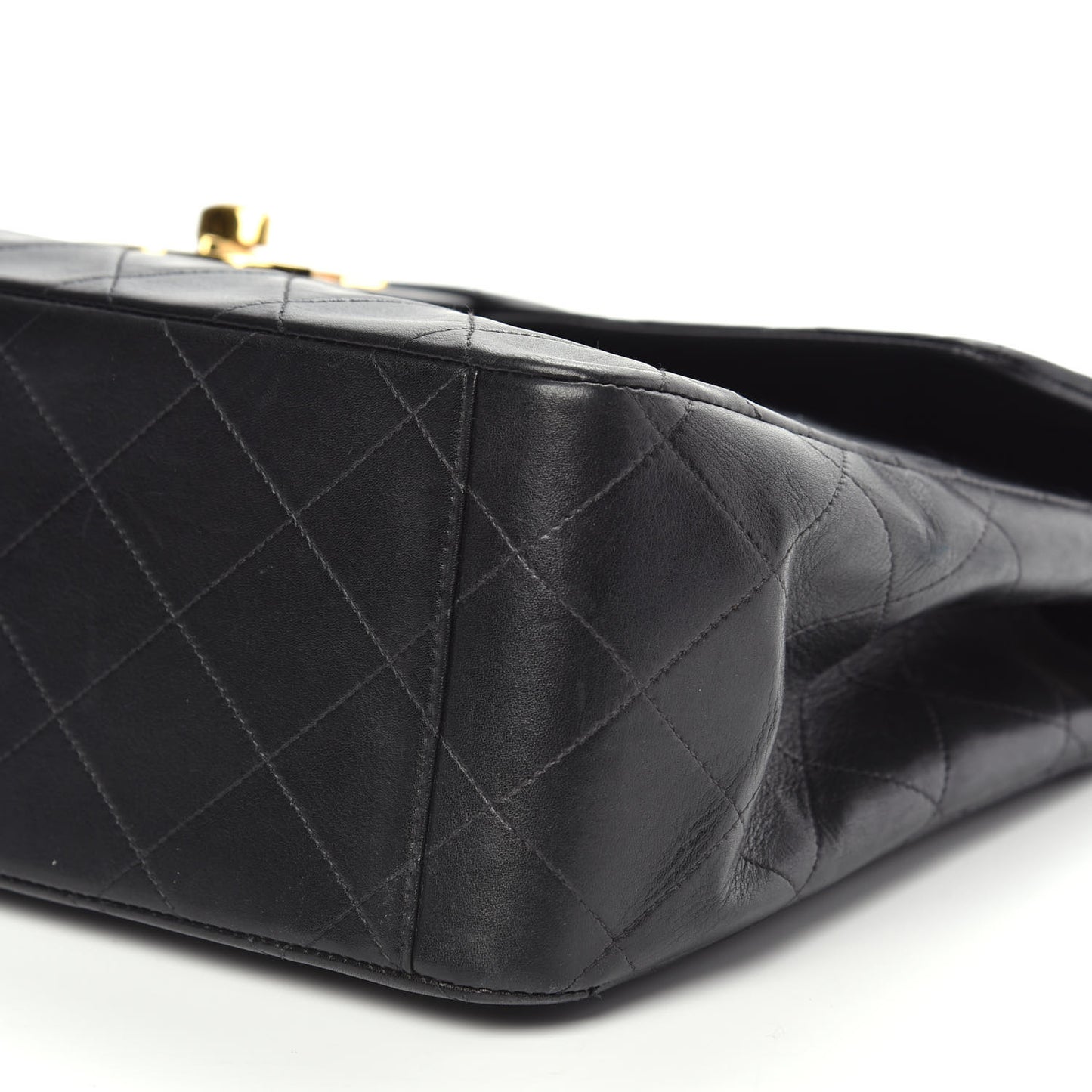 Lambskin Quilted XL Jumbo Single Flap Black