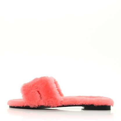 Hermes Woolskin Oran Sandals 36.5 Rose Du Desert 1 of 8