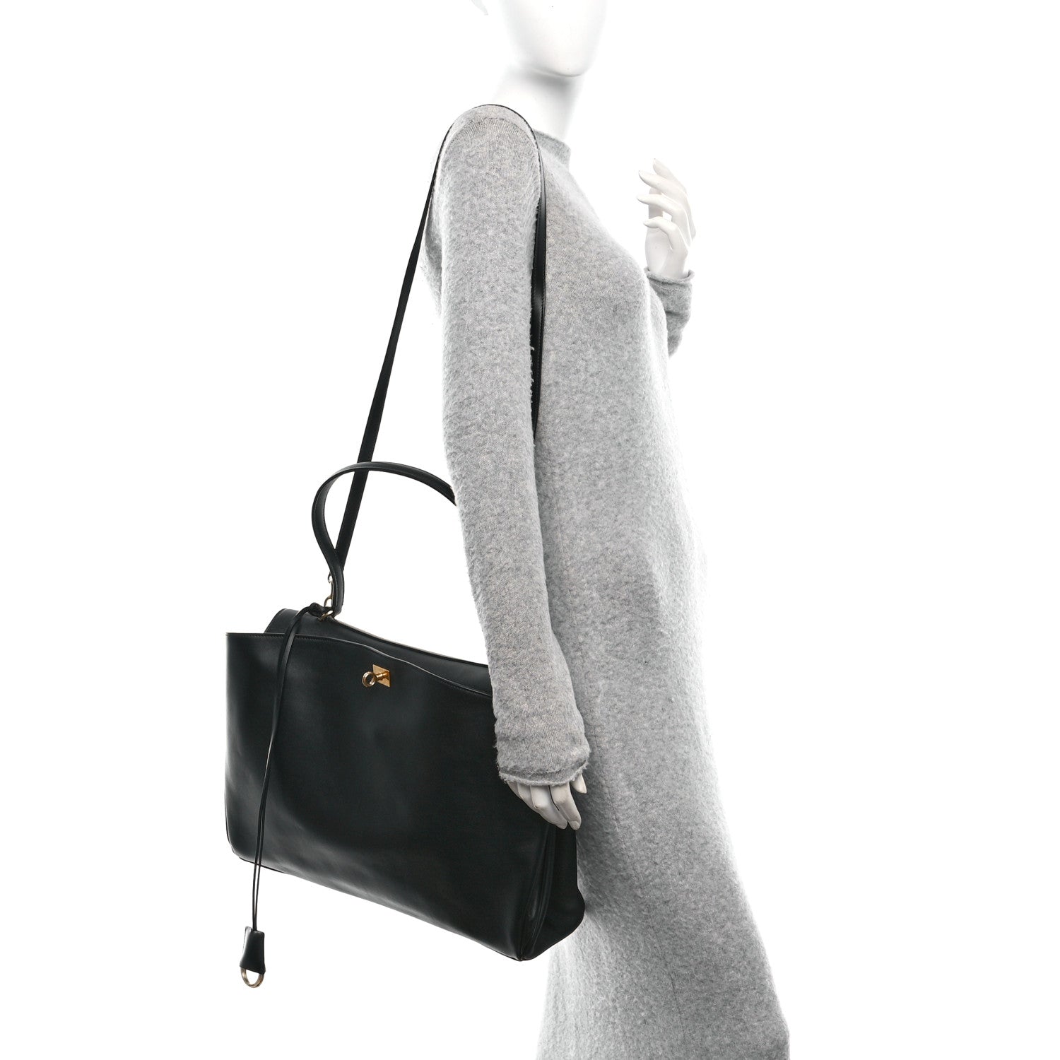 Balenciaga Smooth Calfskin Large Rodeo Top Handle Handbag Black 2 of 13
