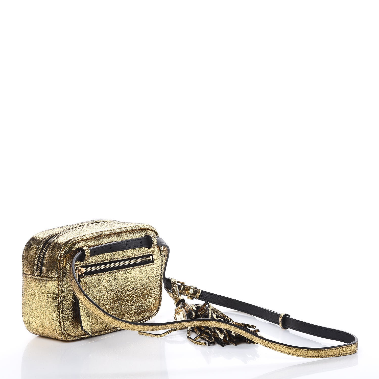 Saint Laurent Crinkled Metallic Calfskin Matelasse Monogram Lou Belt Bag Gold 3 of 8