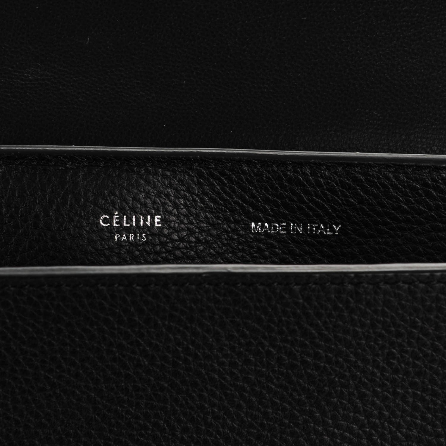 Celine Drummed Calfskin Suede Medium Trapeze Black 5 of 7