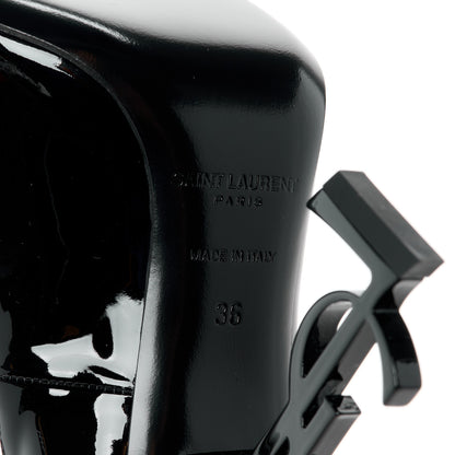 Saint Laurent Patent Calfskin Opyum 110 Sandals 36 Black 6 of 9