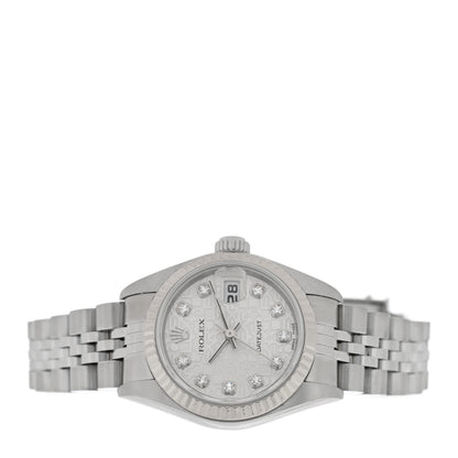 Rolex Stainless Steel 18K White Gold Diamond 26mm Oyster Perpetual Datejust Watch Silver Jubilee 79174 2 of 4