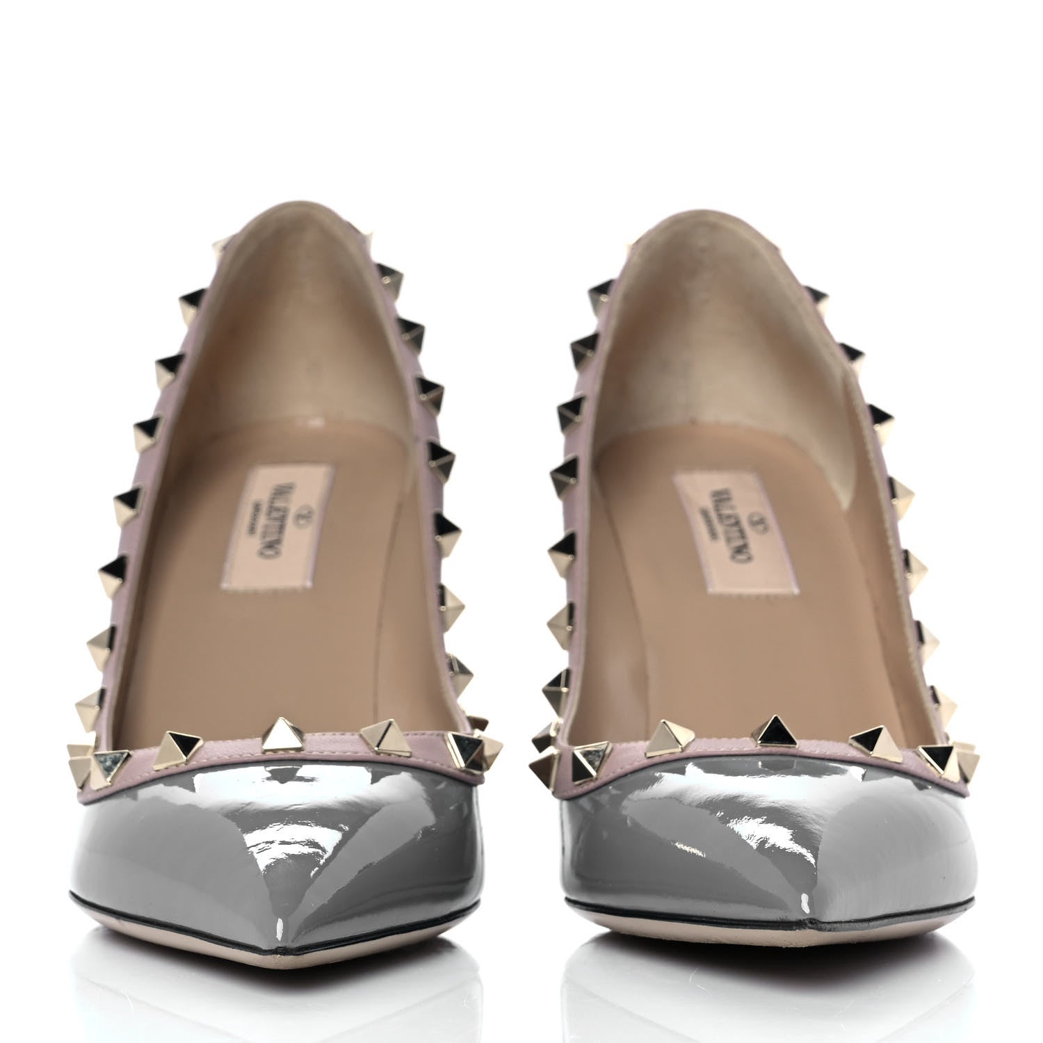 Valentino Garavani Patent Rockstud 85mm Pumps 38 Light Stone Poudre 2 of 9