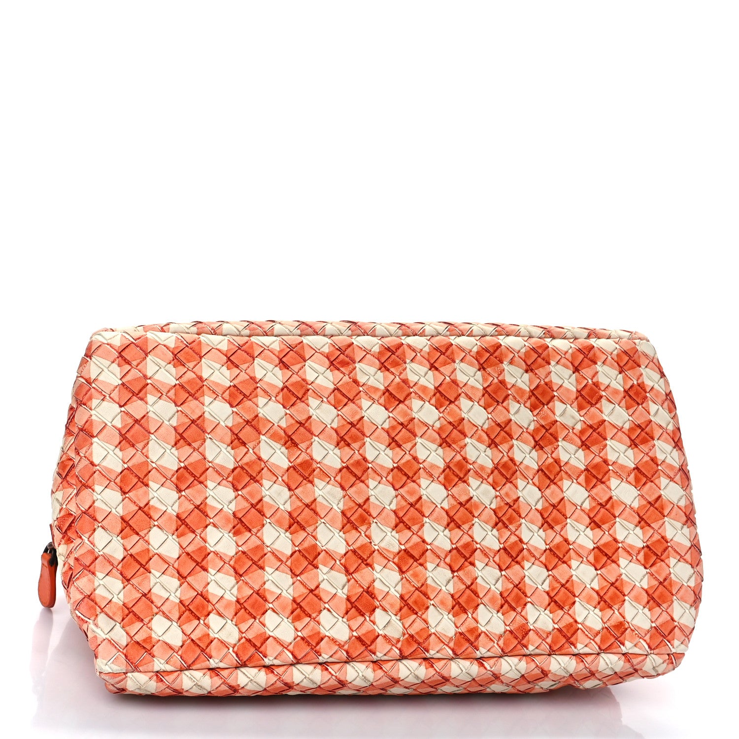 Bottega Veneta Nappa Intrecciato Gingham Boston White Orange 4 of 8