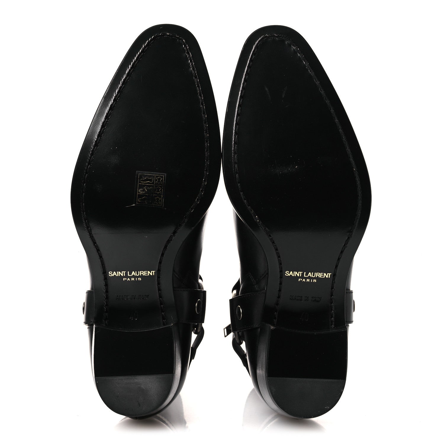 Saint Laurent Calfskin Mens Wyatt Marrakesh Harness Ankle Boots 40 Black 7 of 13