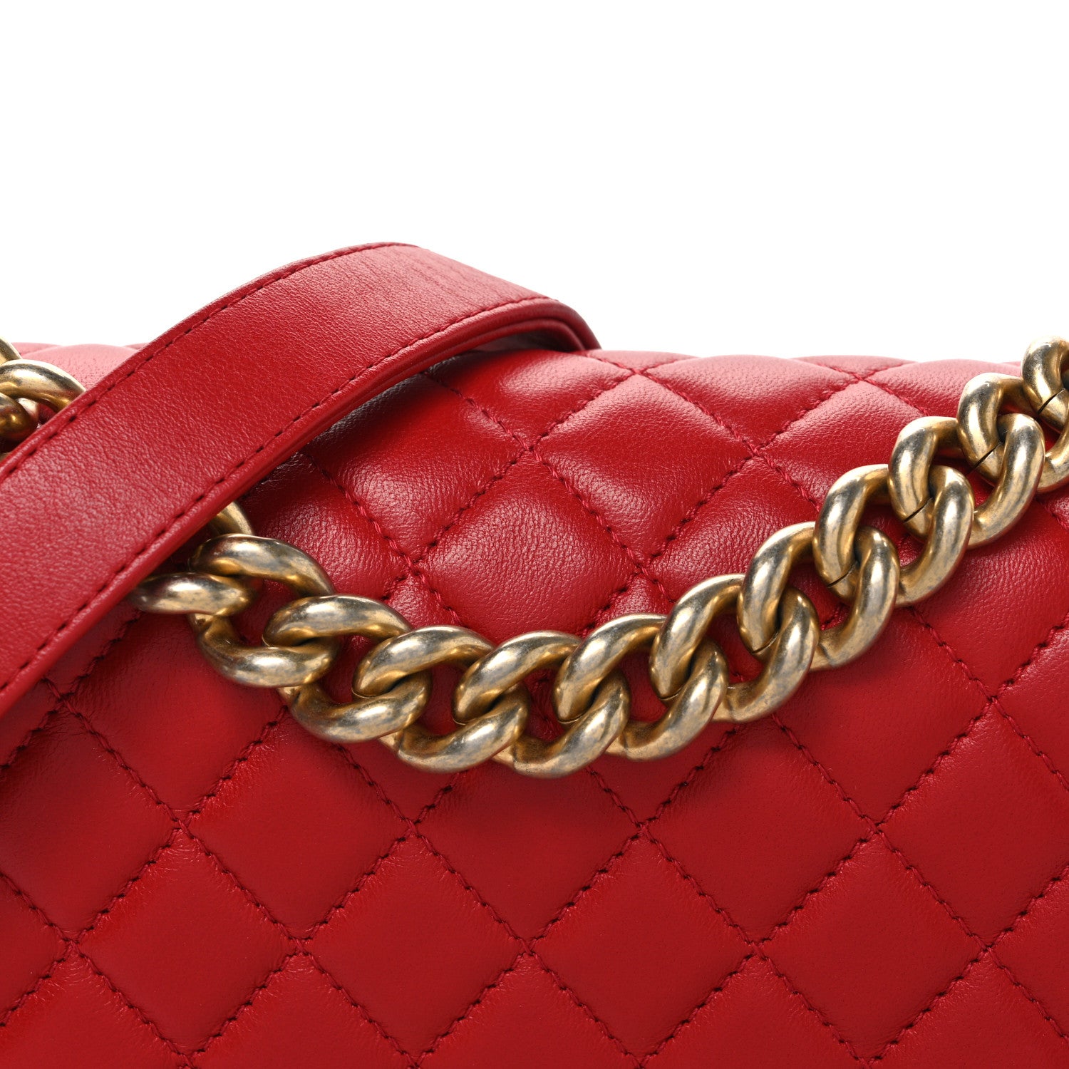 Chanel Lambskin Quilted Small Boy Flap Red 8 of 10