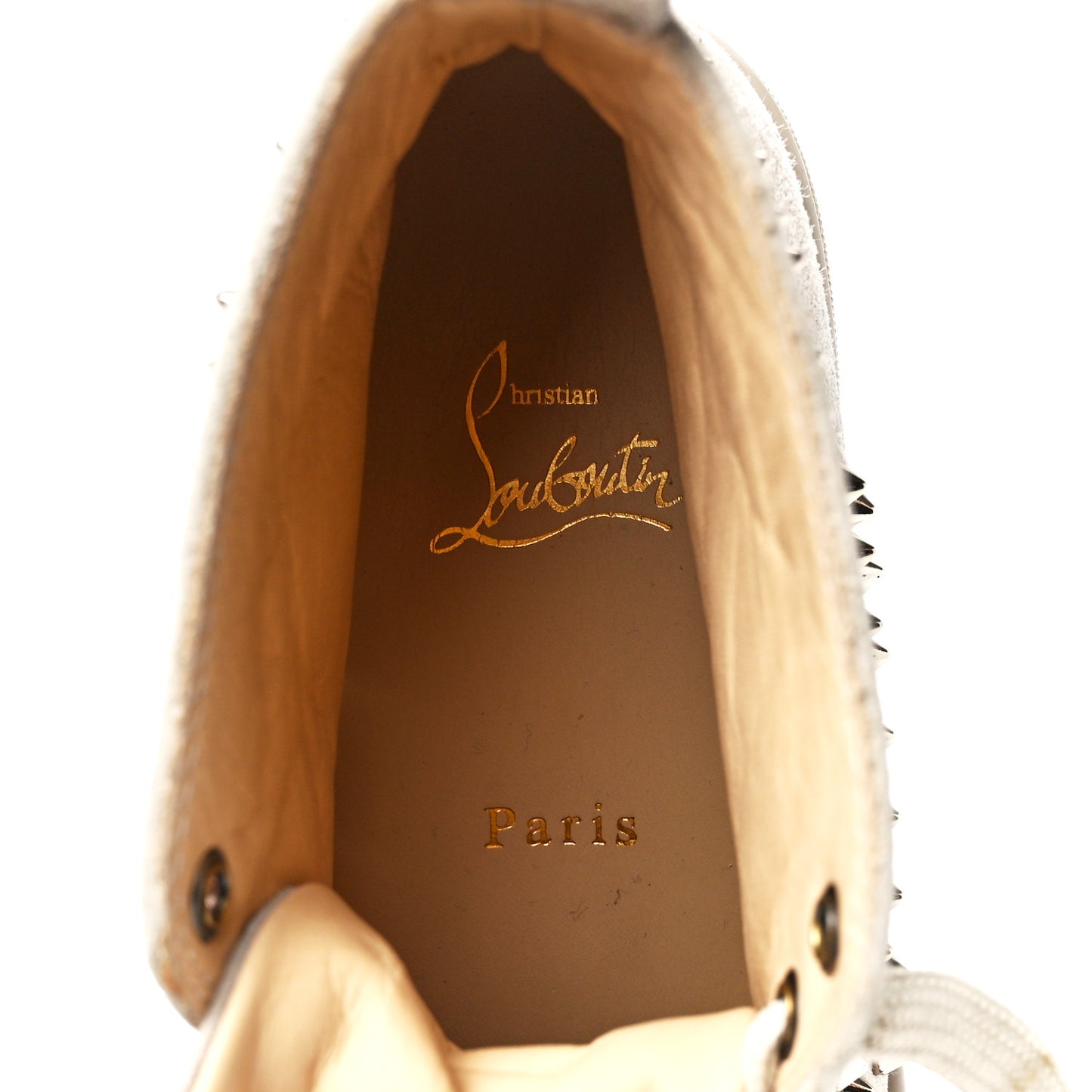 eau Velours Womens Louis Spikes Flat Sneakers 37 Colombe