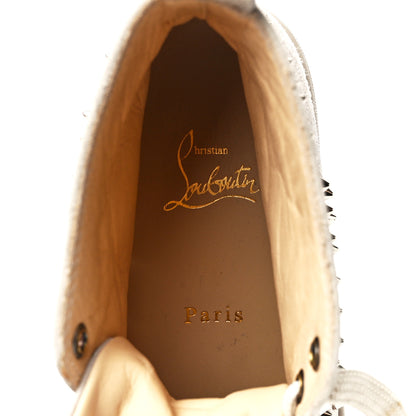 Christian Louboutin eau Velours Womens Louis Spikes Flat Sneakers 37 Colombe 8 of 10