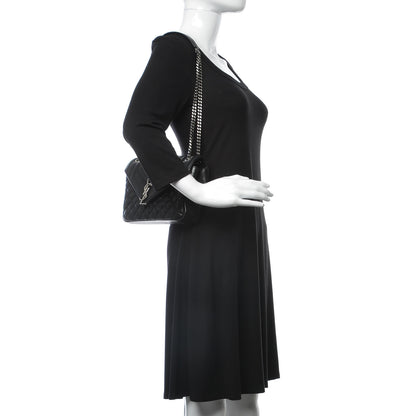 Saint Laurent Sheepskin Tri-Quilt Monogram Medium College Bag Black 2 of 10