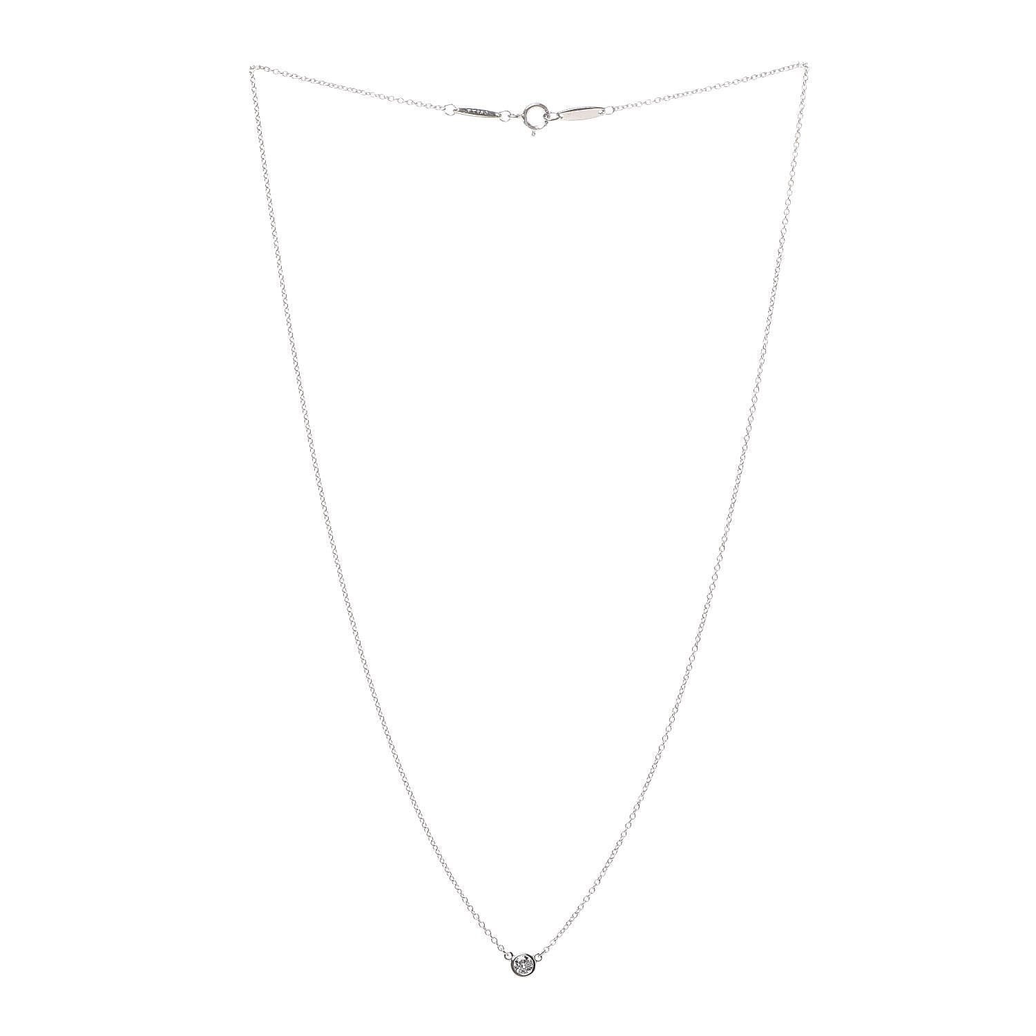 Tiffany Platinum Diamond .14ct Elsa Peretti Diamonds by the Yard Pendant Necklace 3 of 5