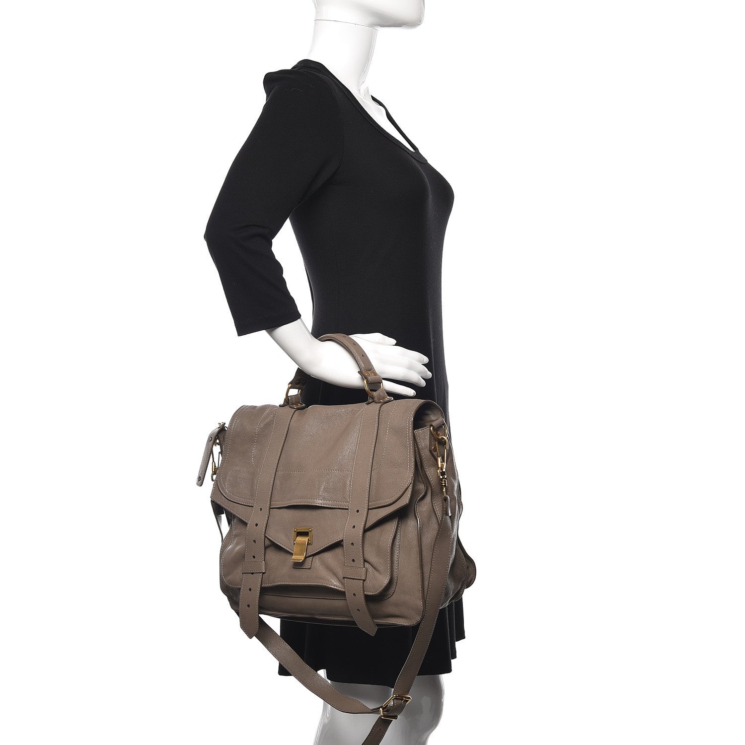 Proenza Schouler Lambskin Large PS1 Satchel Smoke 2 of 16