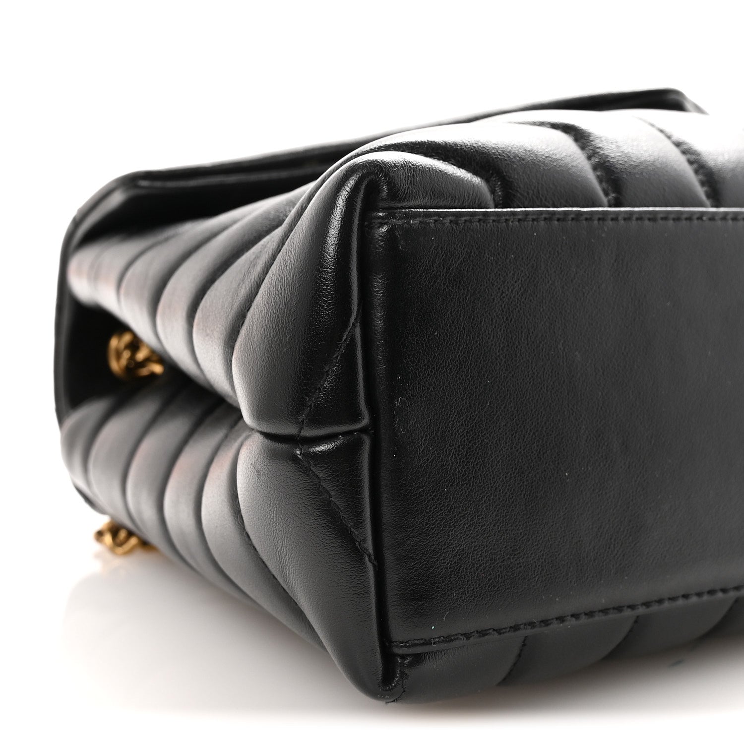 Saint Laurent Calfskin Y Quilted Monogram Small Loulou Chain Satchel Black 8 of 9