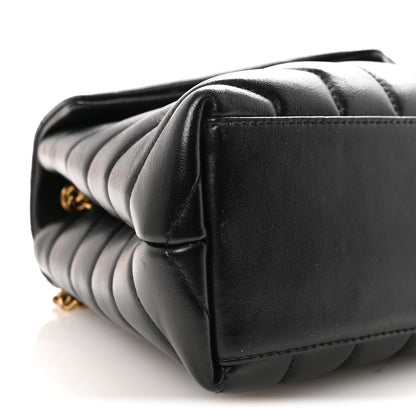 Saint Laurent Calfskin Y Quilted Monogram Small Loulou Chain Satchel Black 8 of 9
