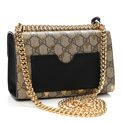 Gucci GG Supreme Monogram Bees Small Padlock Shoulder Bag Black 3 of 10