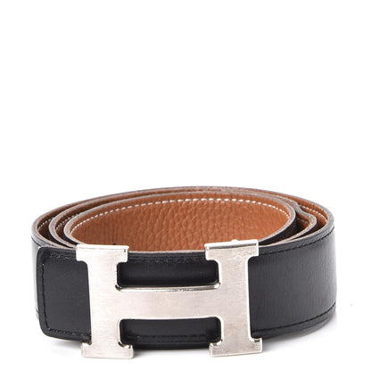 Hermes Togo Box 32mm H Belt 85 Gold Black 1 of 11