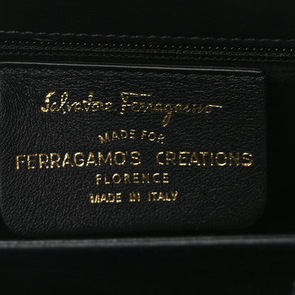 Salvatore Ferragamo Brushed Off Calfskin Iconic Top Handle Bag Black 5 of 8