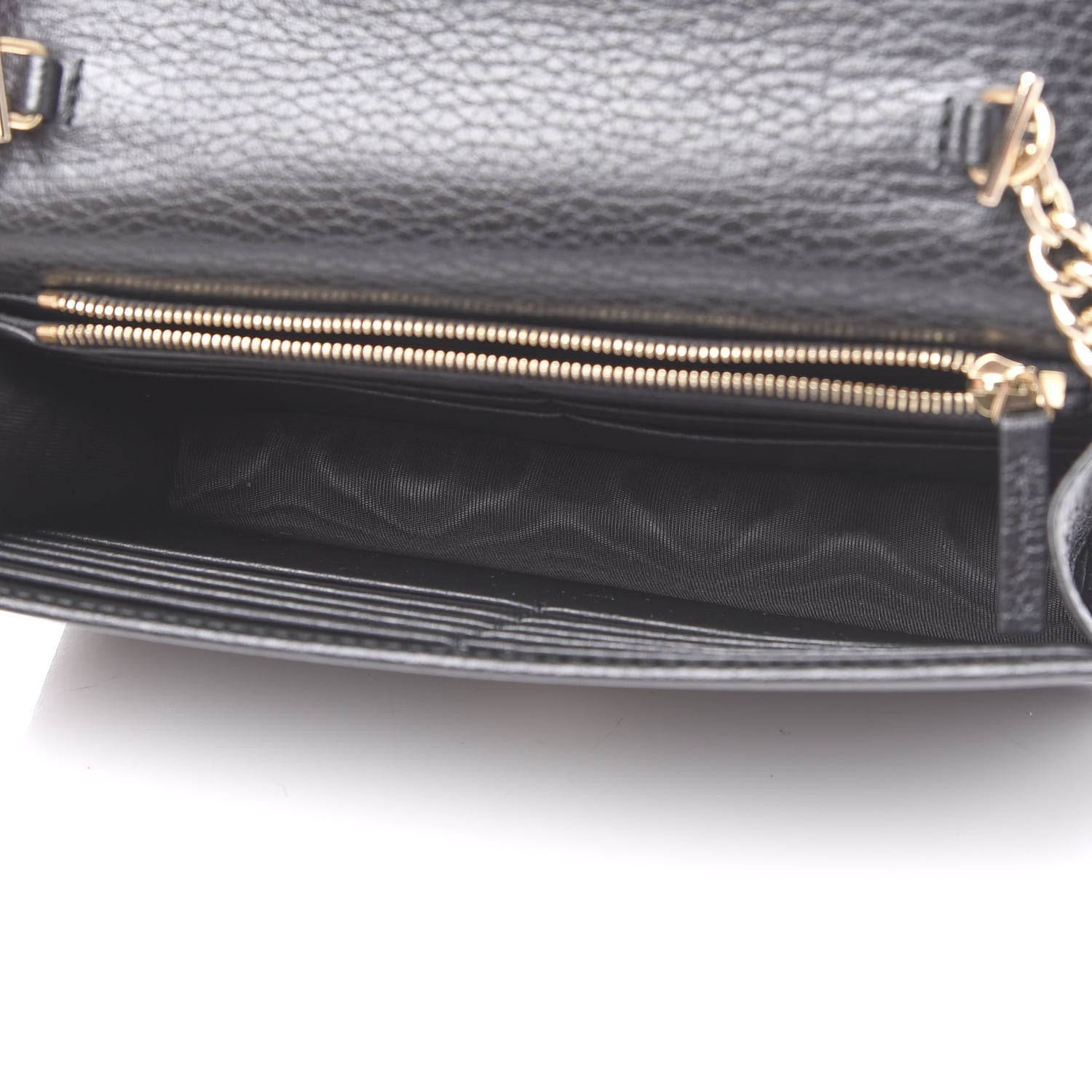Gucci Dollar Calfskin Interlocking G Chain Wallet Black 4 of 9