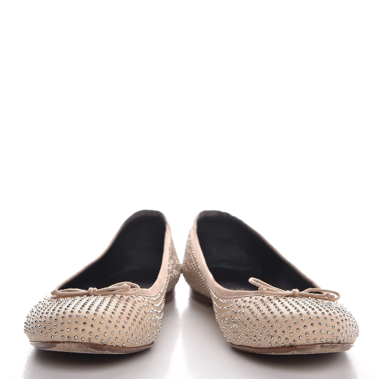 Saint Laurent Nappa Studded Dance 05 Ballet Flats 39.5 Beige 5 of 10