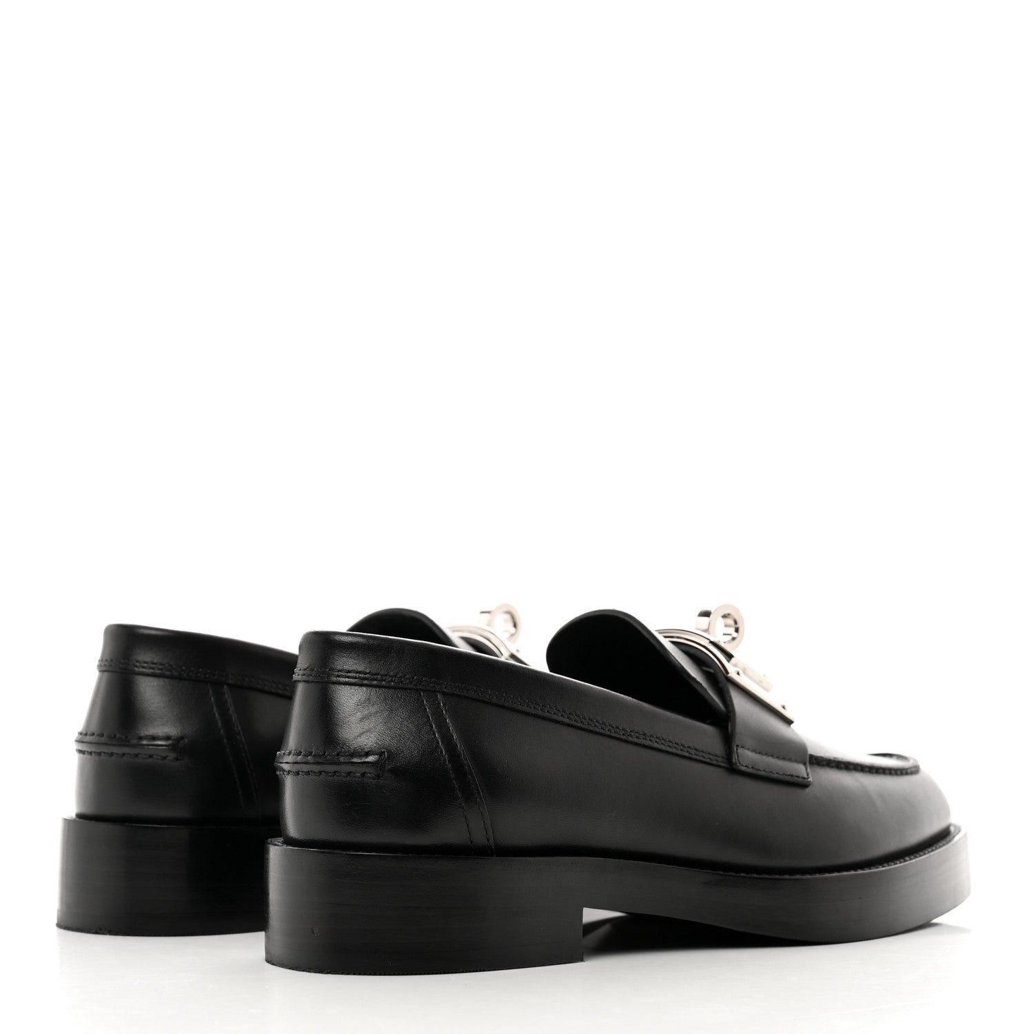 Hermes Calfskin Womens Hot Loafer 35.5 Black 4 of 9