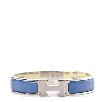 Hermes Enamel Narrow Clic Clac H Bracelet GM Bleu Turquin 1 of 4