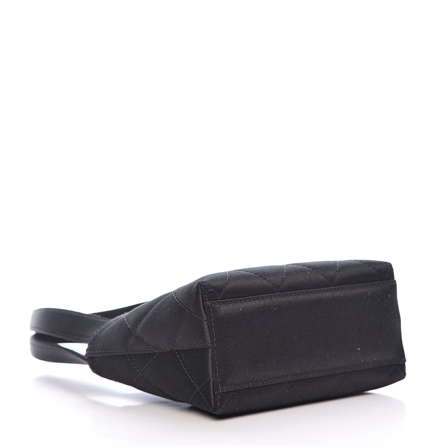 Chanel Satin Quilted Evening Bag Black 4 of 11