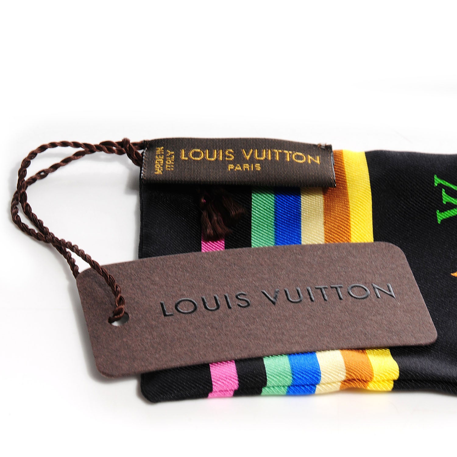 Louis Vuitton Silk Monogram Multicolor Bandeau Black 4 of 5