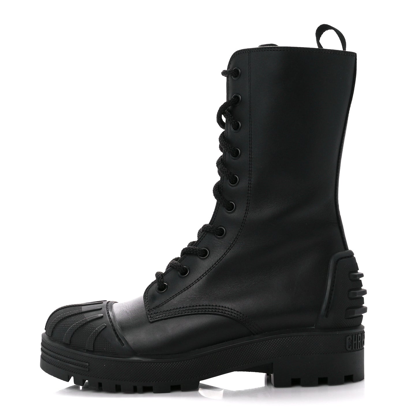 Calfskin Rubber Dioriron Boots 36 Black