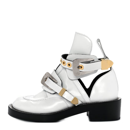 Balenciaga Brushed Calfskin Ceinture Ankle Boots 37 White 1 of 9