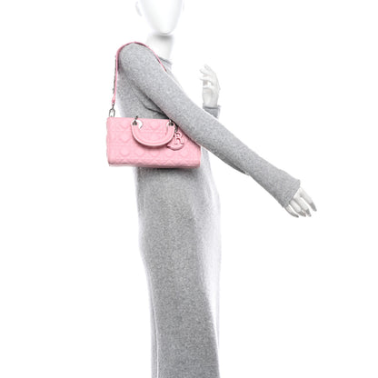 Christian Dior Lambskin Cannage Crystal Medium Lady D-Joy Light Pink 2 of 11