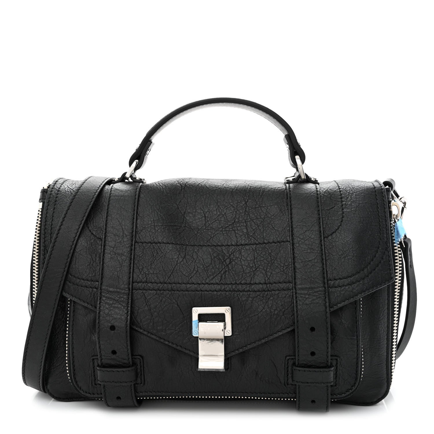 Proenza Schouler Lambskin Medium PS1 Plus Zip Satchel Black 1 of 9