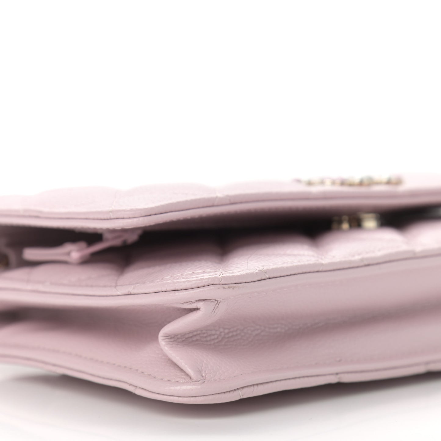 Caviar Quilted Coco Candy Wallet On Chain WOC Light Pink