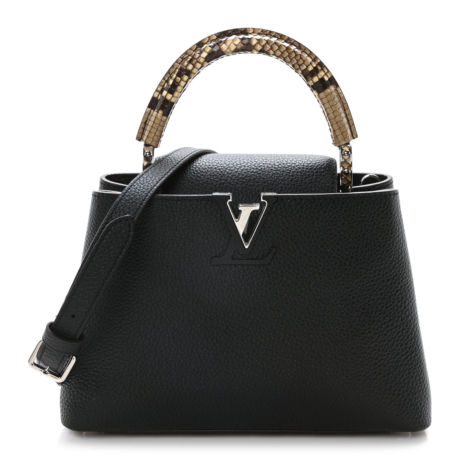 Louis Vuitton Taurillon Snakeskin Capucines BB Black 1 of 9