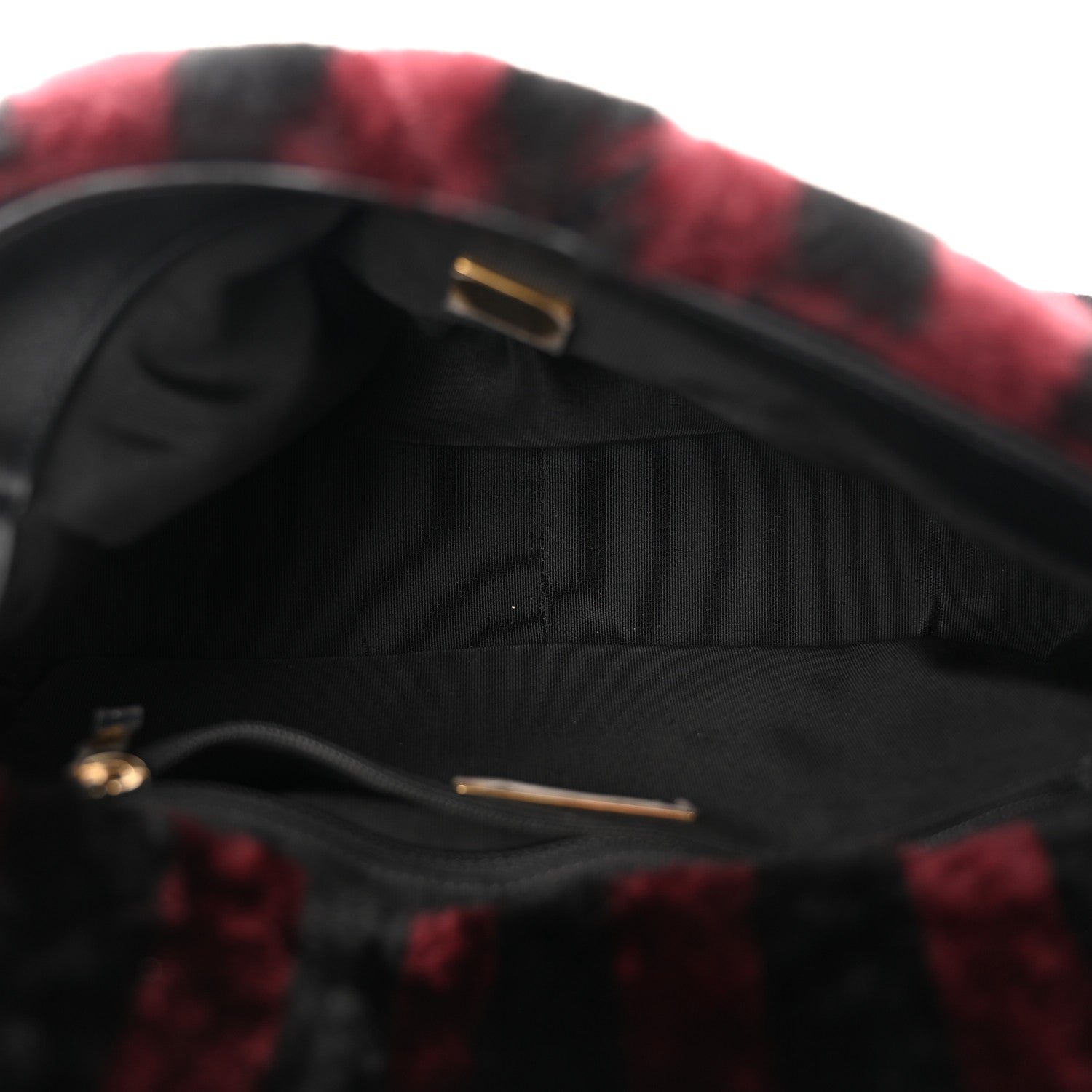 Chanel Shearling Striped Medium Chanel 19 Flap Red Black 5 of 11