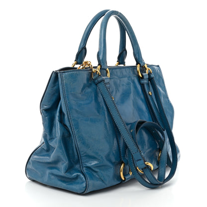 Miu Miu Vitello Shine Double Zip Tote Oceano 3 of 11