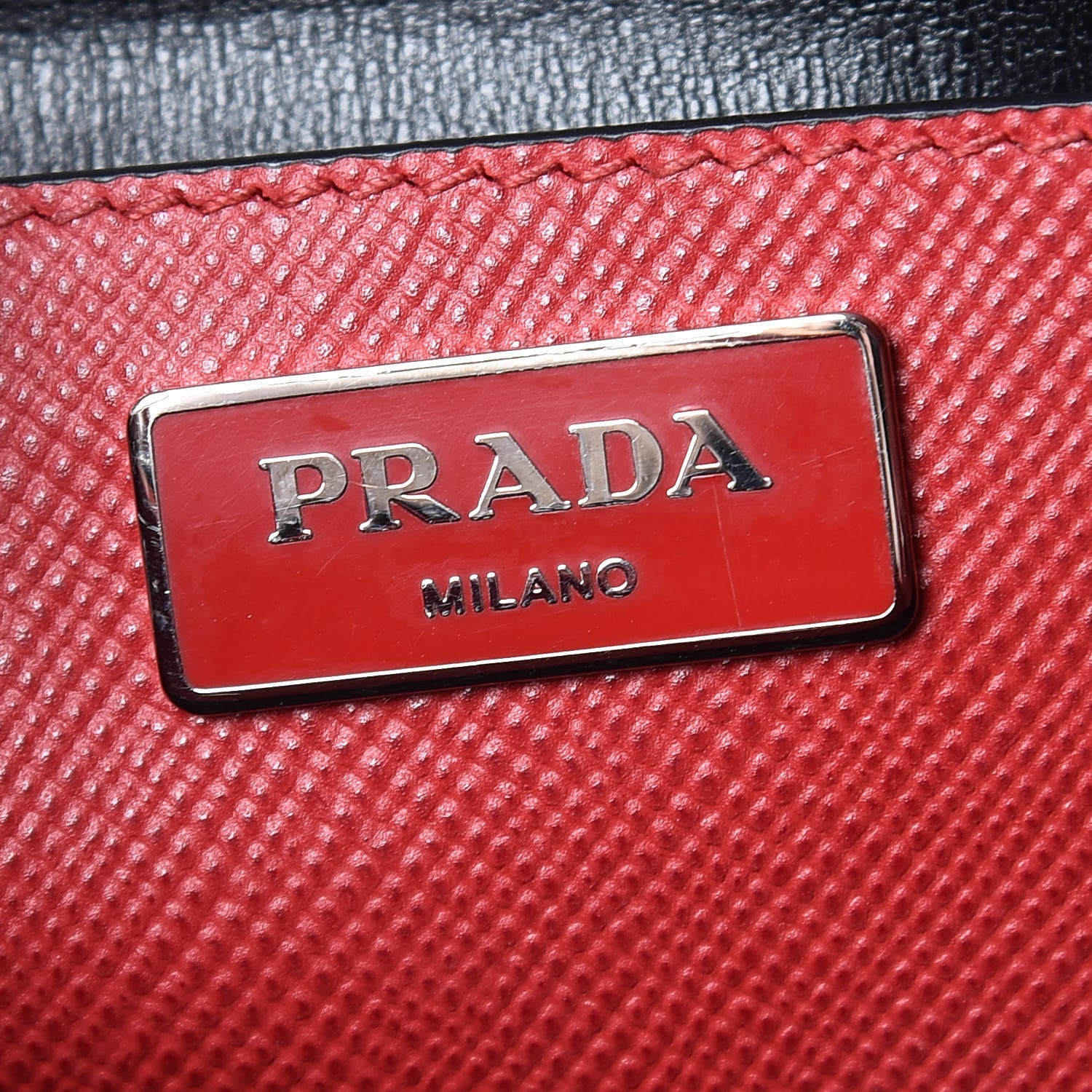 Prada Saffiano Cuir Twin Tote Fuoco 6 of 14