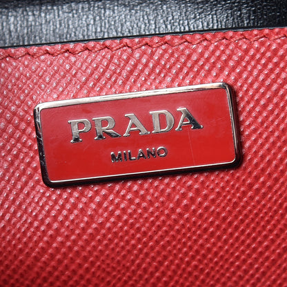 Prada Saffiano Cuir Twin Tote Fuoco 6 of 14